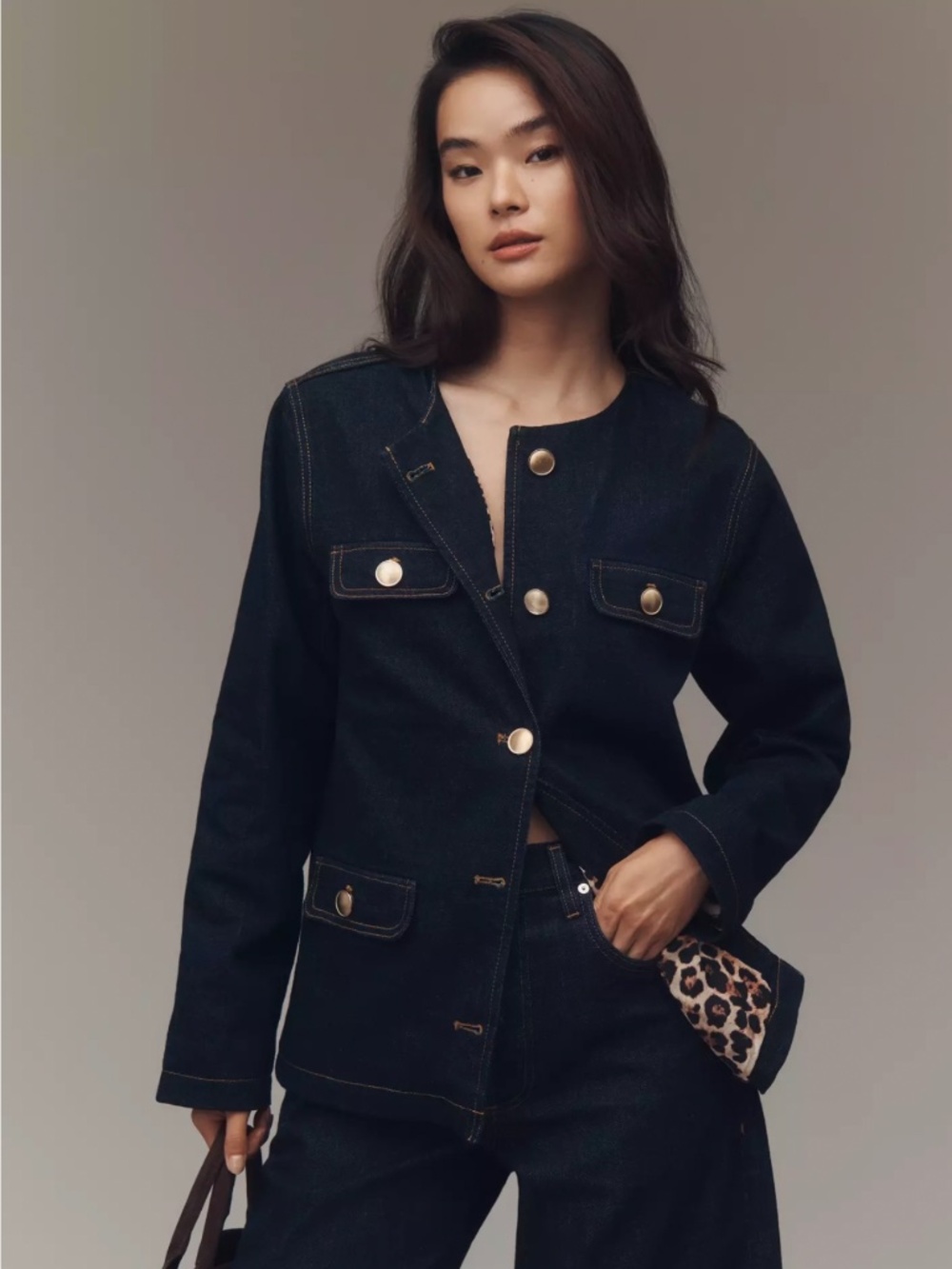 NWT Maeve for Anthropologie Oversized Denim Jacket Size Small
